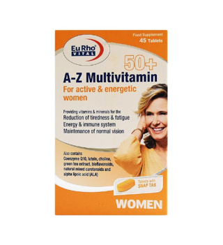قرص مولتی ویتامین A و Z بانوان بالای 50 سال یوروویتال بسته 45 عددی